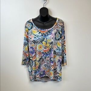 Allison Taylor Floral Multicolor Women's Top Size L